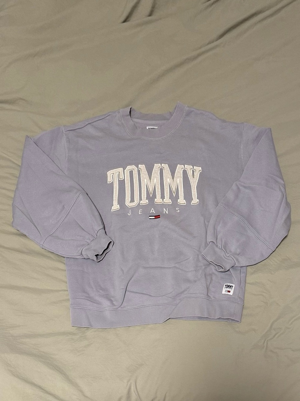 Tommy Hilfiger Lavender Crewneck with Bold Chest Logo